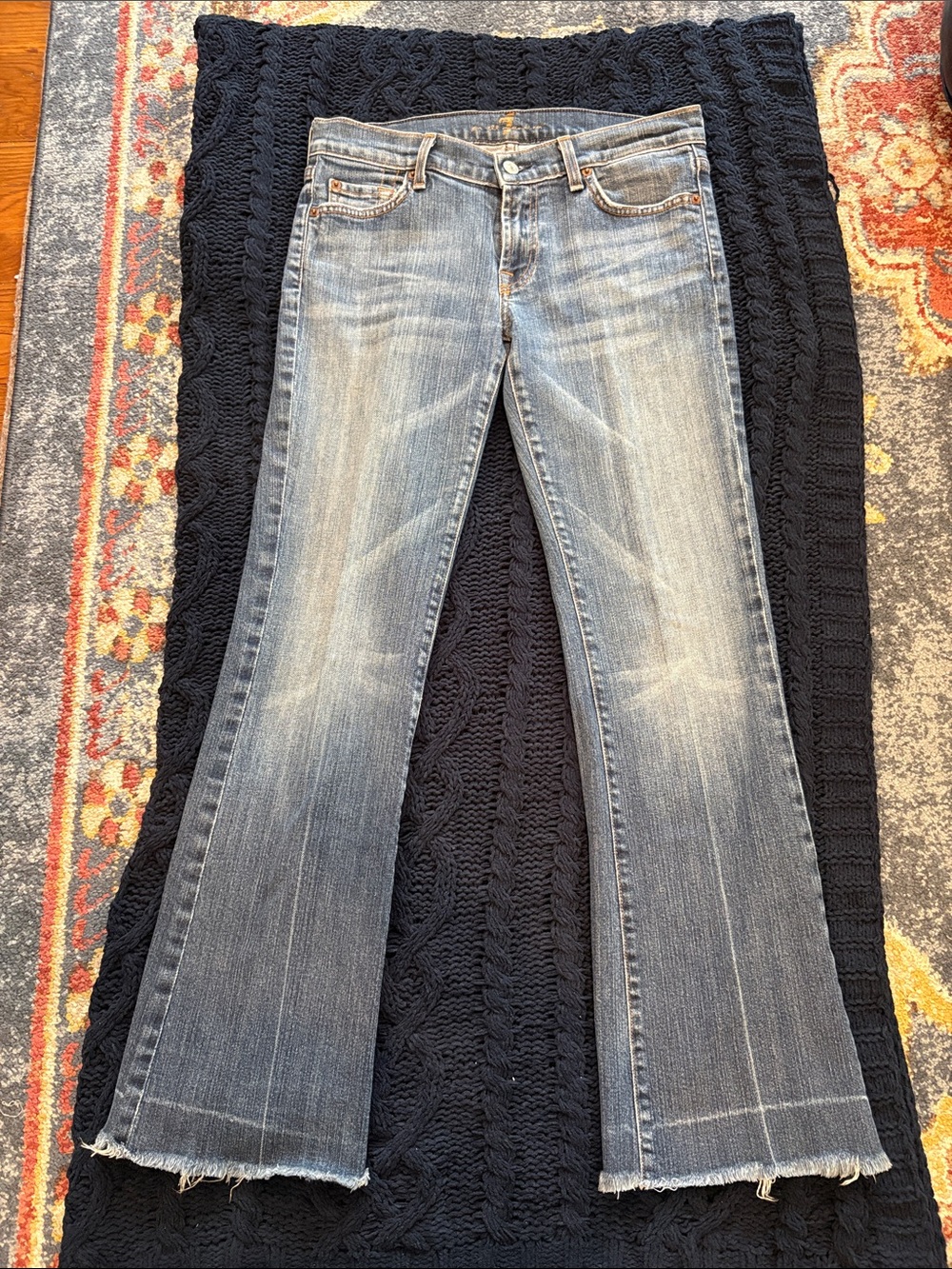 7 for all Mankind Women’s Mid Wash Flared Jeans - Blue